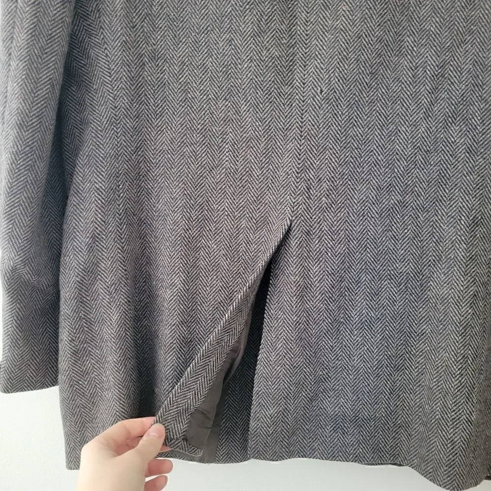 Towncraft Wool Sport Coat Blazer Black/Gray 44R Lambswool